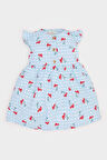 DeFacto Kız Bebek Desenli Kısa Kollu Flamlı Poplin Yazlık Elbise E0645A525SMBE440
