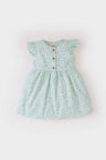 DeFacto Kız Bebek Desenli Kısa Kollu Flamlı Poplin Yazlık Elbise E0645A525SMGN1132