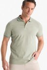 DeFacto Slim Fit Dar Kesim Polo Yaka Kısa Kollu Dokulu Basic Düz Tişört T5259AZ25SMKH434