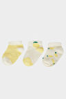 DeFacto Kız Bebek Kaydırmaz Taban 3'lü Pamuklu Patik Çorap E4780A5NSWT1