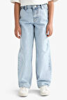 Kız Çocuk Baggy Fit Geniş Paça Jean Pantolon