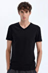 DeFacto Slim Fit Dar Kesim V Yaka Basic Düz Üst L4884AZ25SPBK81