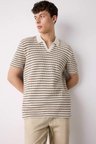 DeFacto Regular Fit Polo Yaka Çizgili Dokulu Kısa Kollu Tişört D7249AX25SPER85