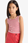 DeFacto Kız Çocuk Bisiklet Yaka Çizgili Atlet Z7814A625HSRD256