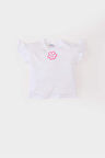 Kız Bebek Regular Fit Bisiklet Yaka Çiçekli Kısa Kollu Tişört