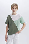 DeFacto Erkek Çocuk Bisiklet Yaka Renk Bloklu Pike Kısa Kollu Tişört Z2815A625SMWT34
