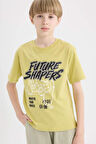 DeFacto Erkek Çocuk Bisiklet Yaka Baskılı Kısa Kollu Tişört D9282A825SMGN1262