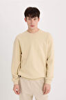 DeFacto Boxy Fit Bisiklet Yaka Basic Düz Pike Sweatshirt E1519AX25SPBG155