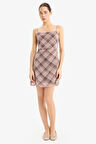 DeFacto Coool Askılı Kareli Şifon Askılı Mini Elbise E7657AX25SPBR277