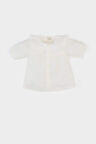 DeFacto Kız Bebek Dantel Yaka Flamlı Poplin Kısa Kollu Gömlek E8379A525SMWT32