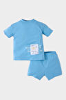 DeFacto Erkek Bebek 2'li Takım Baskılı Kısa Kollu Tişört Beli Lastikli Şort E8731A525SMBE761