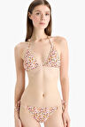 DeFacto Regular Fit Çiçekli Bürümcük Üçgen Bikini Üstü-Fall in Love E2576AX25SMRD194