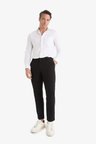 DeFacto Tailored Fit Düz Paça Her Yöne Esneyen Yumuşak Tuşe Cepli Pantolon C7508AX25AUBK27