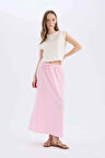 DeFacto Coool A Kesim Normal Bel Keten Karışımlı Maxi Etek D8274AX25SMPN663
