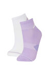 DeFacto Kadın 2'li Pamuklu Kısa Spor Çorap E2092AXNSKR1