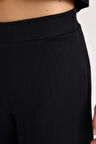 DeFacto Wide Leg Geniş Bol Paça Esnek Belli Basic Düz Bürümcük Pantolon D6300AX24AUBK81