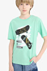 DeFacto Erkek Çocuk Bisiklet Yaka Baskılı Kısa Kollu Tişört F0174A825SMGN1203
