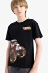 DeFacto Erkek Çocuk Hot Wheels Bisiklet Yaka Kısa Kollu Tişört E4824A825SMBK81