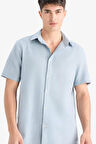 %100 Pamuk Regular Fit Polo Yaka Yazlık Kısa Kollu Gömlek