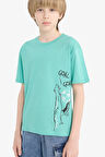 DeFacto Erkek Çocuk Bisiklet Yaka Baskılı Kısa Kollu Tişört F0183A825SMGN1244
