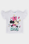 DeFacto Kız Bebek Disney Mickey & Minnie Bisiklet Yaka Kısa Kollu Tişört E7228A525SMWT79