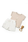 Bebek Kısa Kollu Tişört ve Pantolon Takımı, %100  Pamuk, Bebek ve Yenidoğan Serisi - CSYM7103