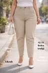 Mom Fit Jean Büyük Beden Yüksek Bel Carrot Kesim Dar Paça Pileli Esnek Kot Pantolon C600
