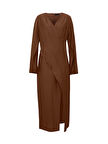 Anvelop Rahat Kesim Elbise - Kahve