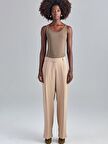 Bol Paça Krep Pantolon - Bej