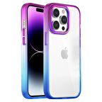 Buff iPhone 14 Pro Max Air Bumper Rainbow Kılıf Pink Blue