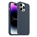 Buff iPhone 14 Pro Max Rubber Fit Kılıf Storm Blue