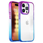 Buff iPhone 15 Pro Air Bumper Rainbow Kılıf Blue Purple