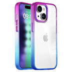 Buff iPhone 15 Plus Air Bumper Rainbow Kılıf Blue Purple