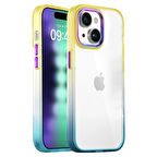 Buff iPhone 15 Plus Air Bumper Rainbow Kılıf Yellow Green