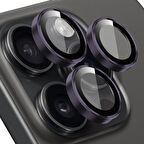 Buff iPhone 15 Pro Max / 15 Pro Kamera Metal Lens Koruyucu Purple