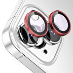 Buff iPhone 15 / 15 Plus Kamera Metal Lens Koruyucu Wine Red