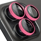 Buff iPhone 15 Pro Max / 15 Pro Neon Metal Lens Koruyucu Pink
