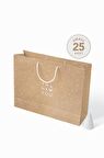 Small 25'li 3,3 Desi Modern Seri Kraft Çanta 37x25x11cm - Esmer