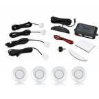 Dijital Ekranlı Araç Park Sensörü Ses İkazlı 4 Sensörlü Beyaz