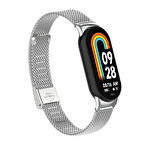 Xiaomi Mi Band 8 Mi Band 9 Uyumlu Paslanmaz Metal Hasır Tokalı Kordon Kayış