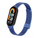 Xiaomi Mi Band 8 Mi Band 9 Uyumlu Paslanmaz Metal Hasır Tokalı Kordon Kayış