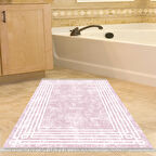 Dekoreko Kaymaz Taban Djt Banyo Halısı Trend Saçaklı Modern M5142