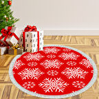 Alanur Home Yılbaşına Özel Pamuk Dijital Yıkanabilir Yuvarlak Halı Chr17M