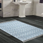 Dekoreko Kaymaz Taban Djt Banyo Halısı Yıldız Deri Saçaklı İskandinav F5084