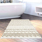 Dekoreko Kaymaz Taban Djt Banyo Halısı Yıldız Deri Saçaklı İskandinav F5086