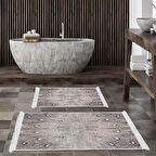 Eko Trend Djt 2 Li Yıkanabilir Kaymaz Taban Banyo Paspas Klozet Takımı 743 Modern