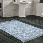 Dekoreko Kaymaz Taban Djt Banyo Halısı Yıldız Deri Saçaklı İskandinav F5137