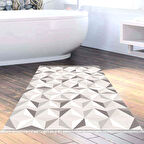 Dekoreko Kaymaz Taban Djt Banyo Halısı Yıldız Deri Saçaklı Modern 1944