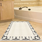 Dekoreko Kaymaz Taban Djt Banyo Halısı Yıldız Deri Saçaklı Modern 1945