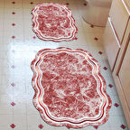 Lazer Kesim Djt 2 Li Yıkanabilir Kaymaz Taban Banyo Paspas Klozet Takımı 203 Figürlü